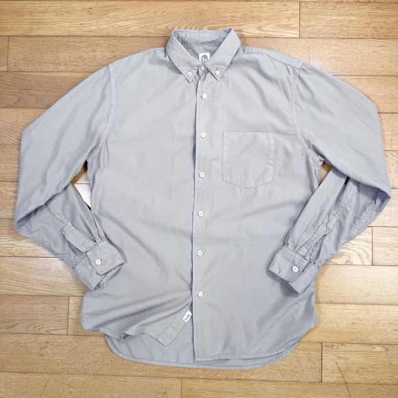 KATO BY HIROSHI KATO Men Light Grey Button Down Shirt Size SMALL Cotton - Picture 2 of 9